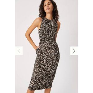 Anthropologie Benicia Jacquard Midi Dress NWT Size 8P Black